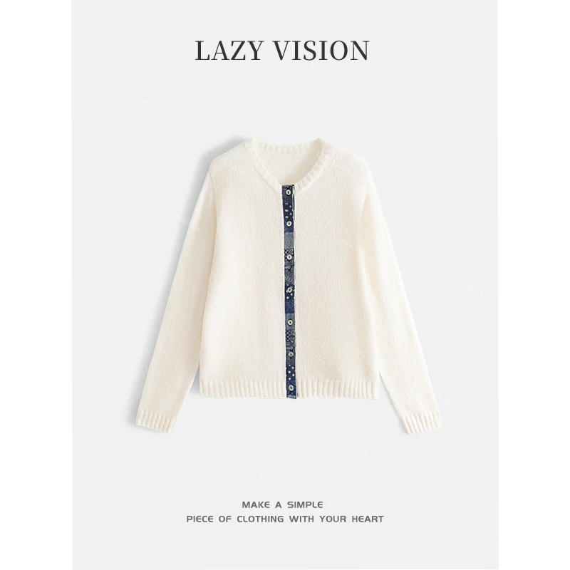 LAZYVISION/羊驼毛‘羊毛’混纺开衫针织衫毛衣ZMD-33263