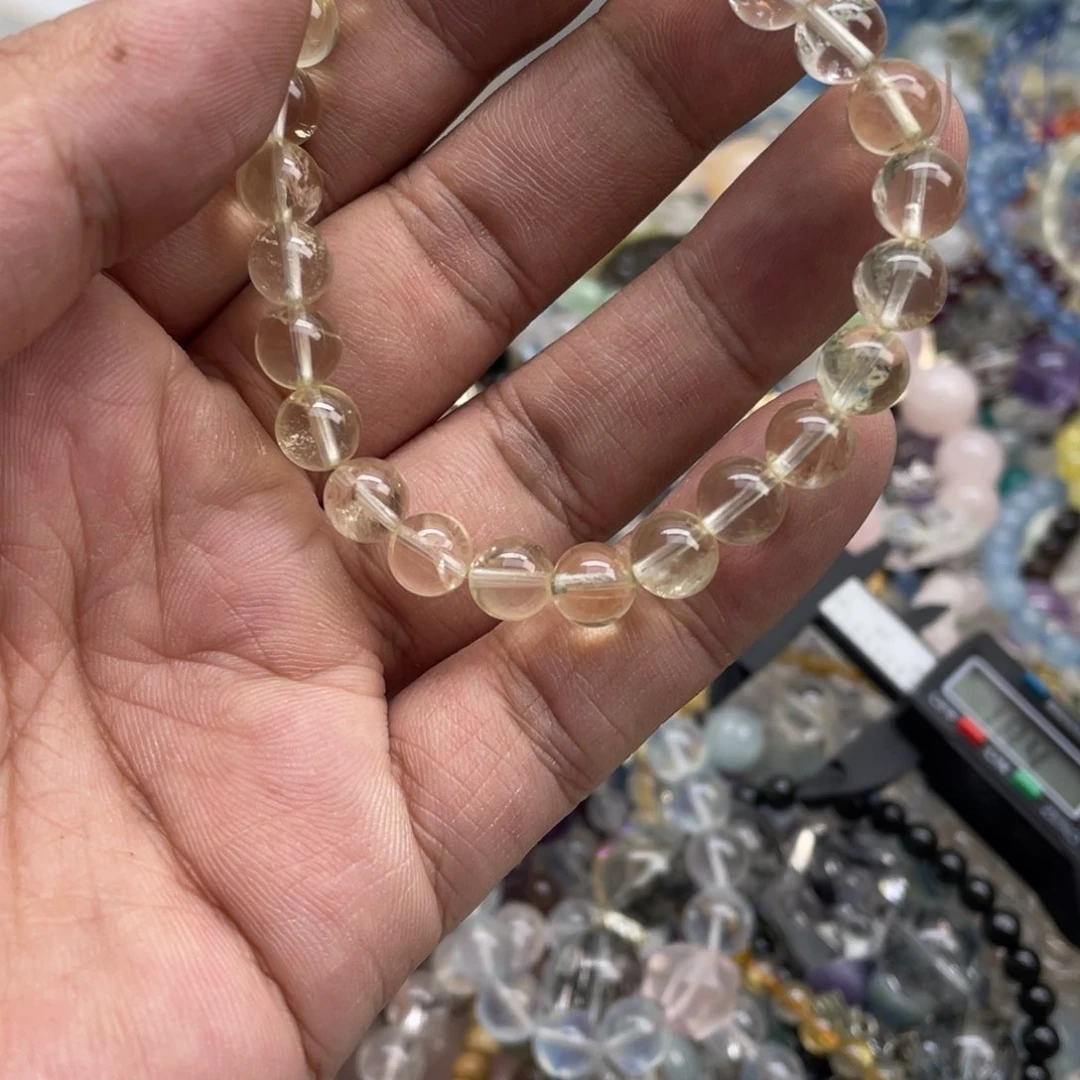 银S925镶嵌手链烟晶今****吗