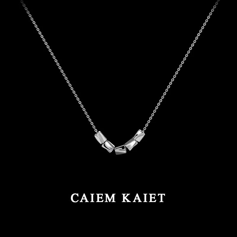 CAIEM KAIET 链子足银 好运豆豆纯银项链女气质时尚小众感锁骨链