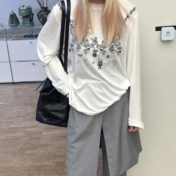 Nannanzhuo 早春新款蕾丝印花长袖