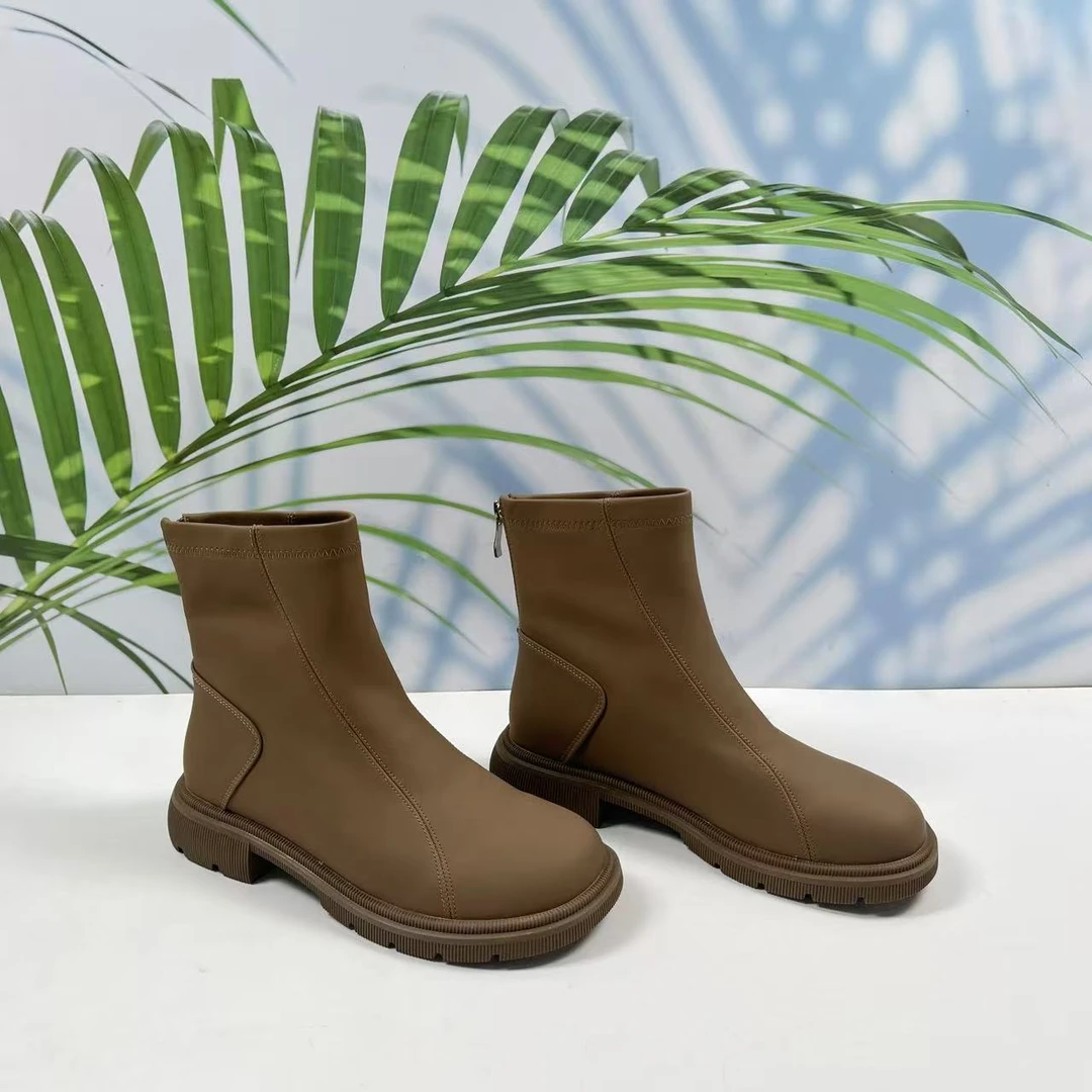 小强家女鞋新款百搭舒适短靴（H082-3-1）（HG21WI36-XT239）