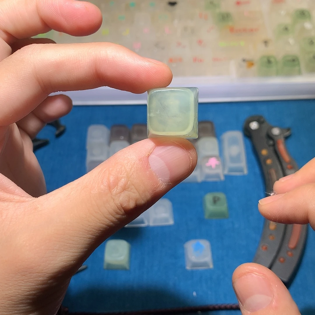 岫玉未镶嵌键帽4键