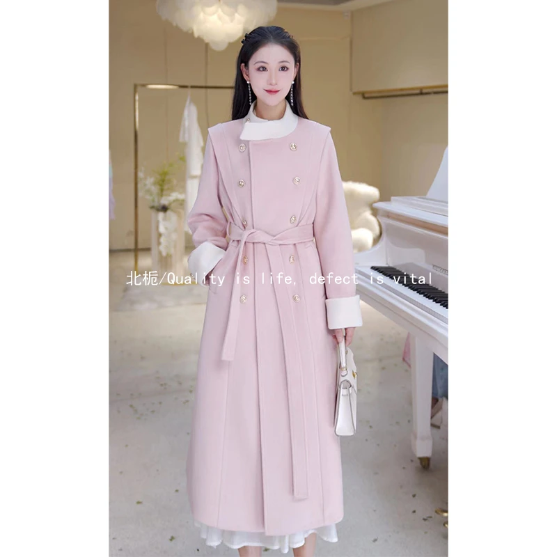 【胭脂扣】双排扣气质百搭大衣812797