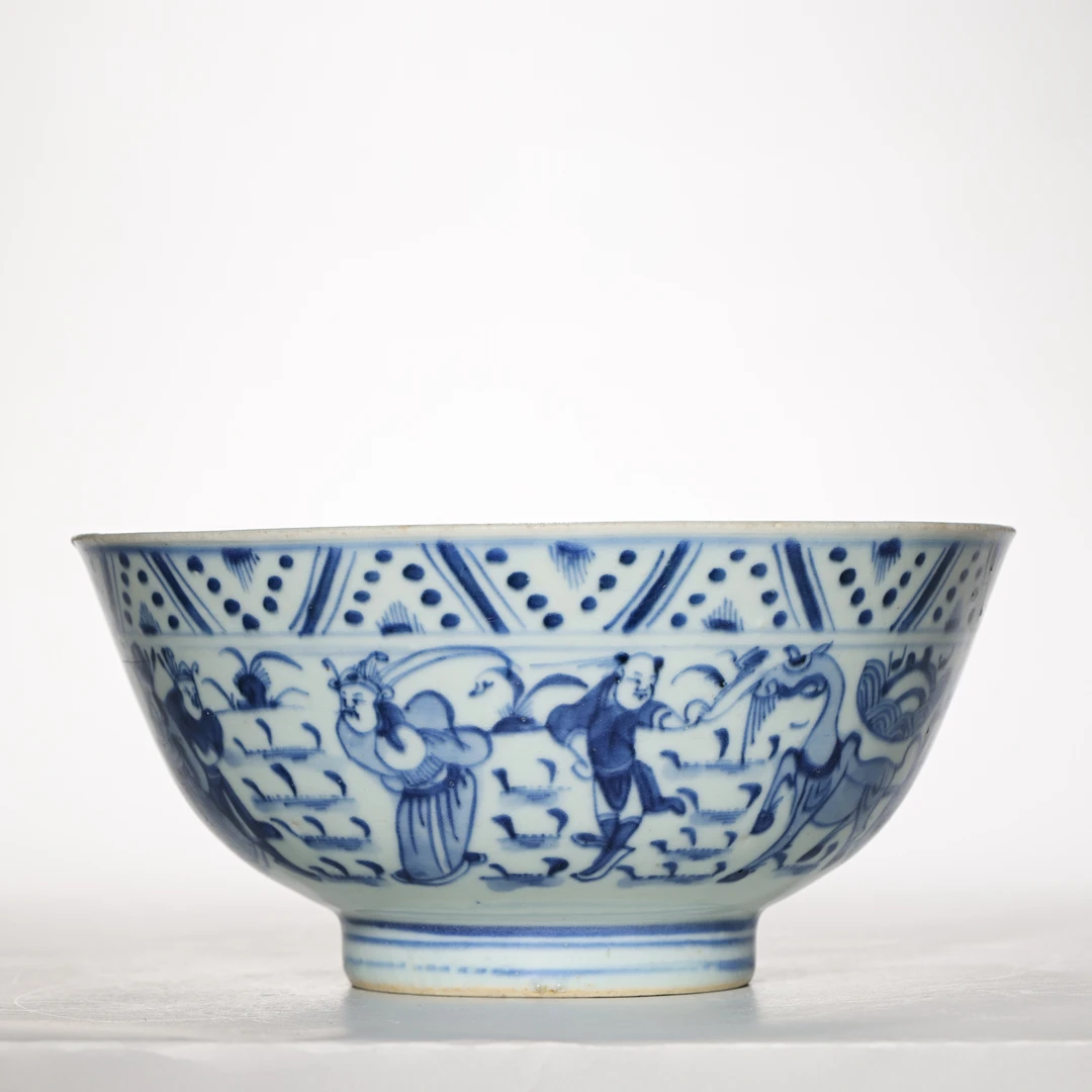 【预展专用】4022清雍正·青花八蛮进宝纹碗