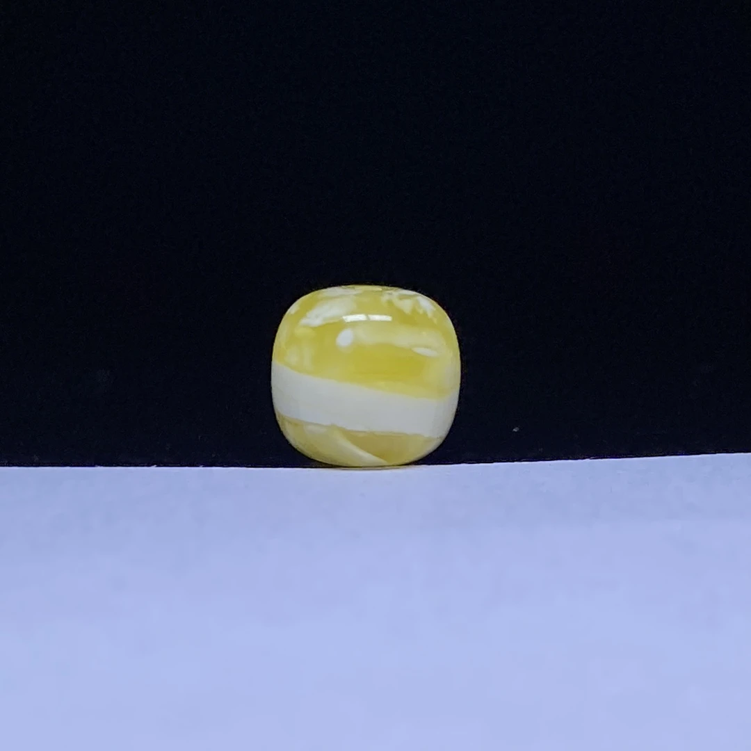 金瓷白溶洞妖高品蜜蜡老型配饰单珠9.1mm