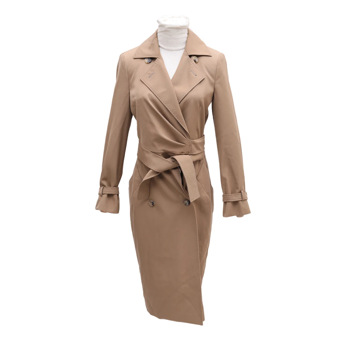 99新 MaxMara 双排扣风衣 卡其色 中国码150/76A P232708475