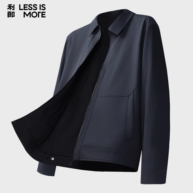 利郎【通勤商旅】春秋男士三防抗皱休闲行政商务翻领风衣夹克外套