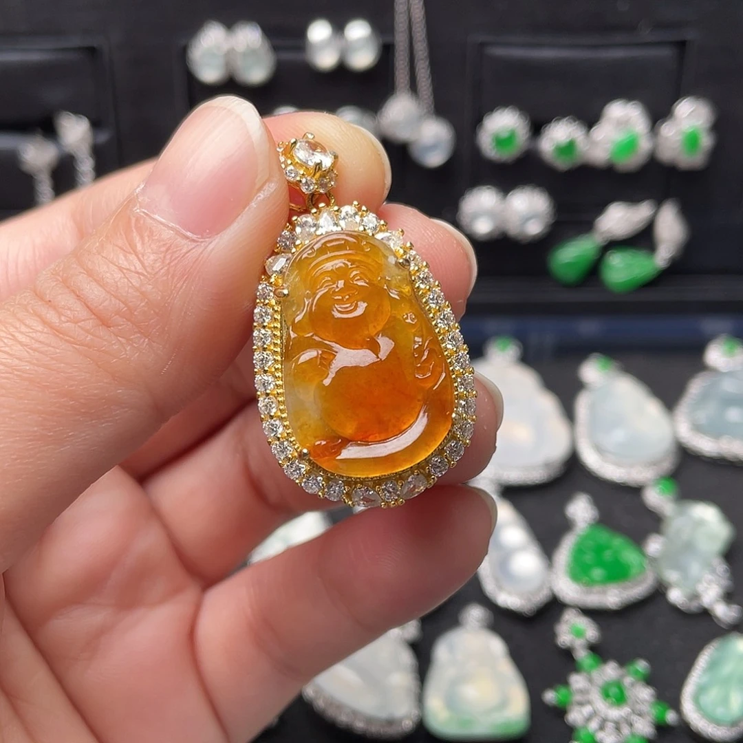 翡翠银S925镶嵌吊坠(不含链)