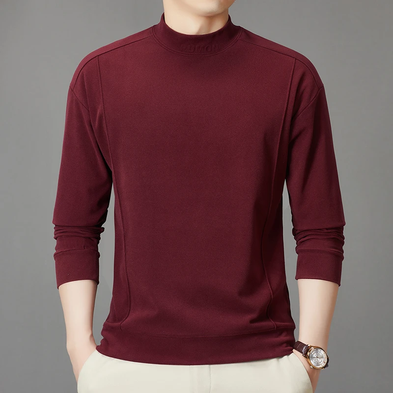 【字母半高领】男士冬季保暖双面绒卫衣，细腻亲肤，可外穿可打底