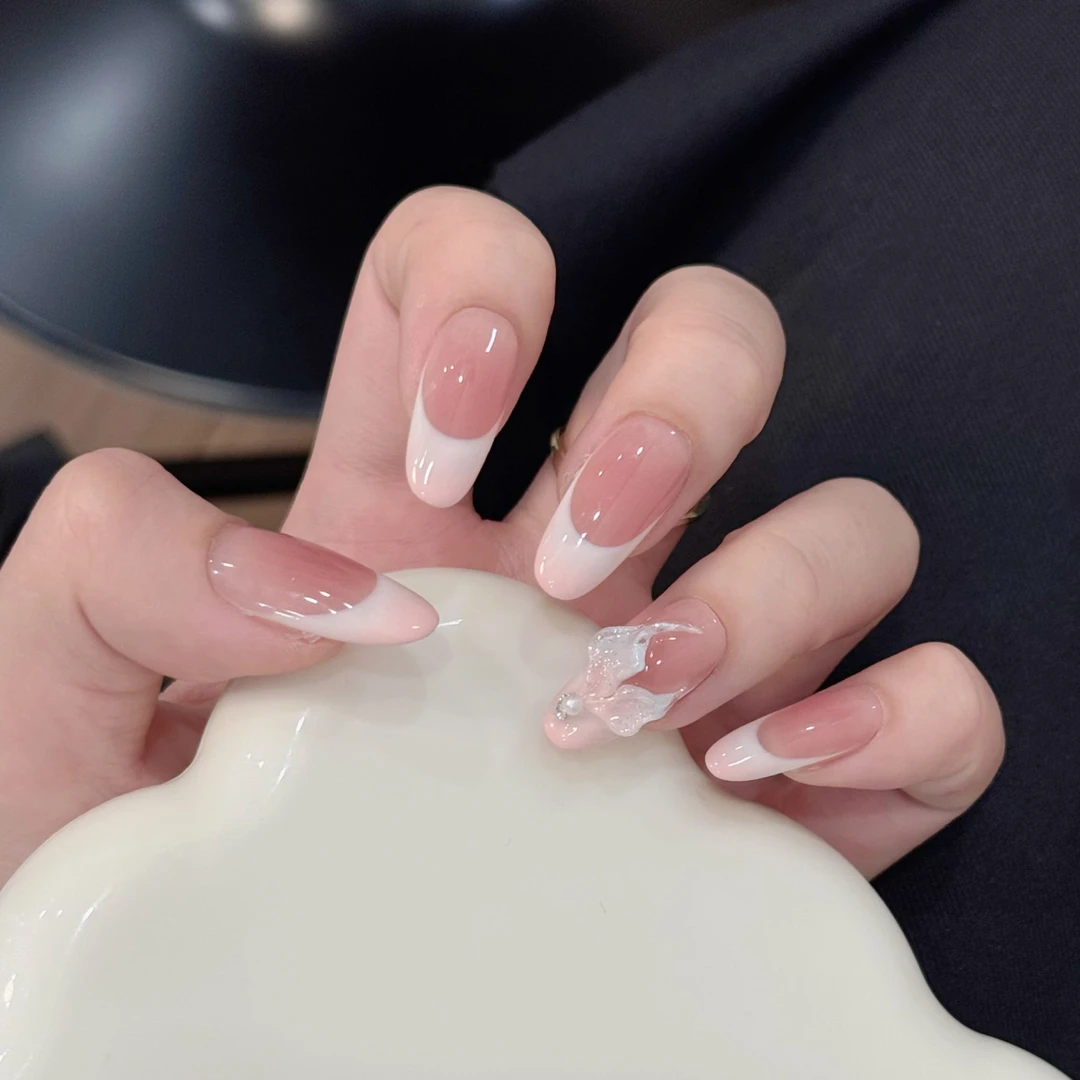 【露娜】小末汀显白猫眼法式鱼尾气质简约温柔穿戴甲