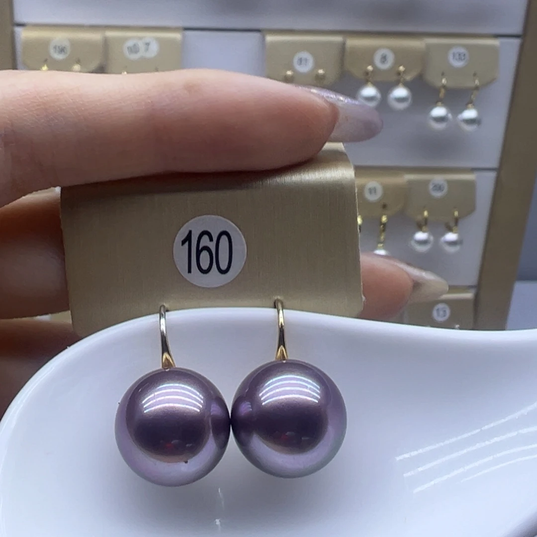 银S925镶嵌耳饰淡水珍珠