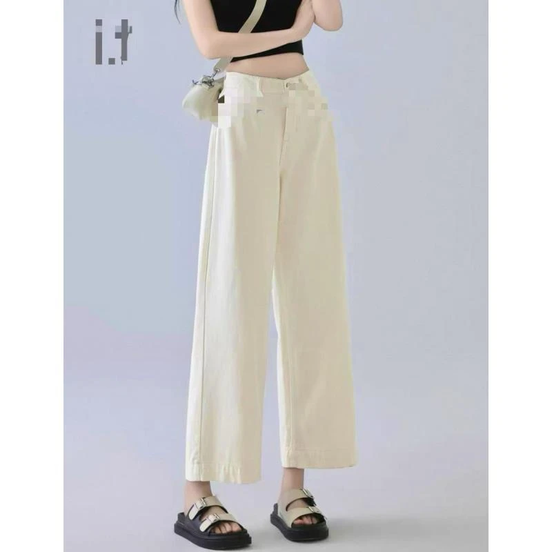 K132-（图片以直播间实物为准  默认瑕疵）宽松牛仔裤简约时尚纯色