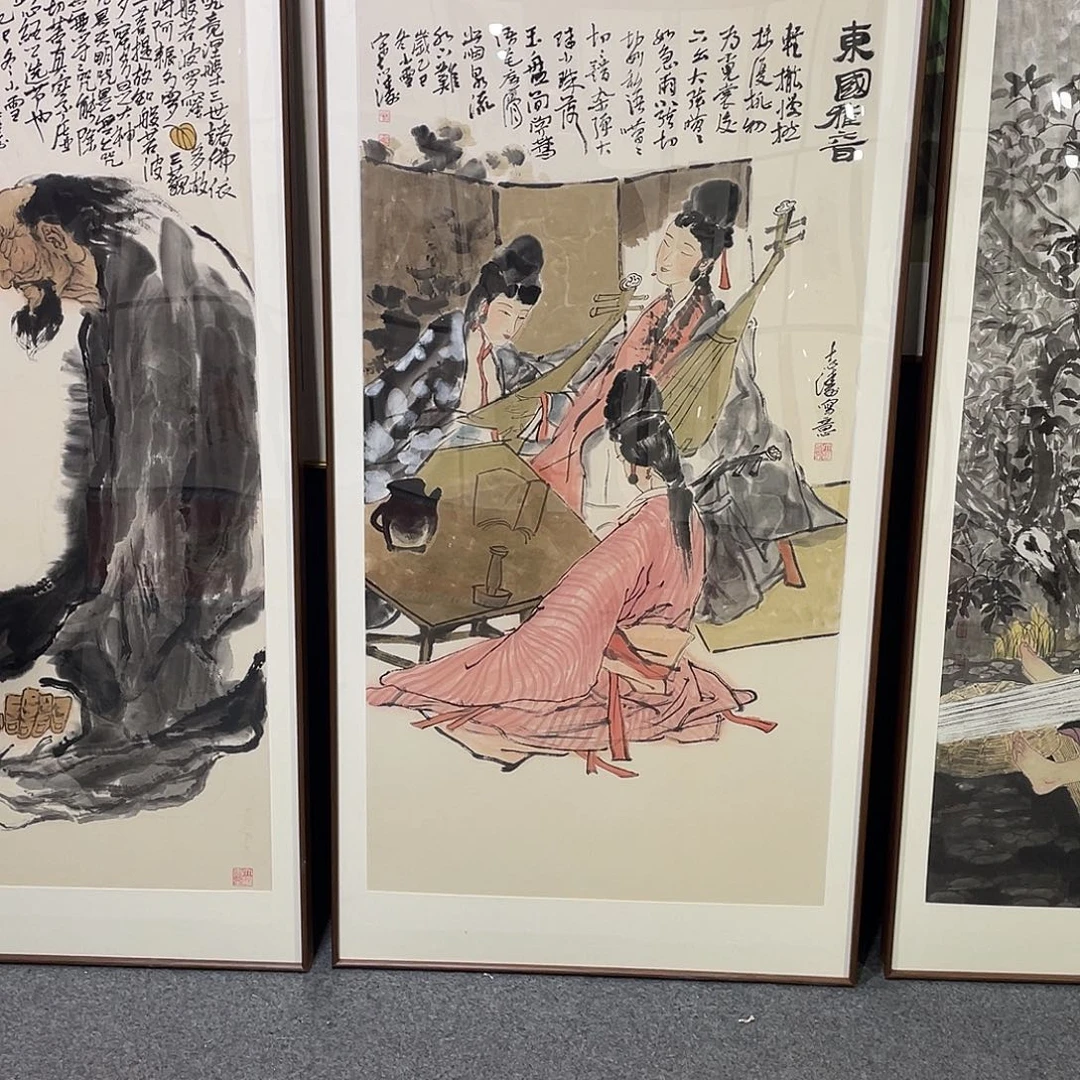 国画手绘画作品带框80/160