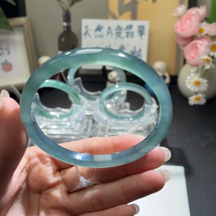 翡翠未镶嵌手镯渐变色方条