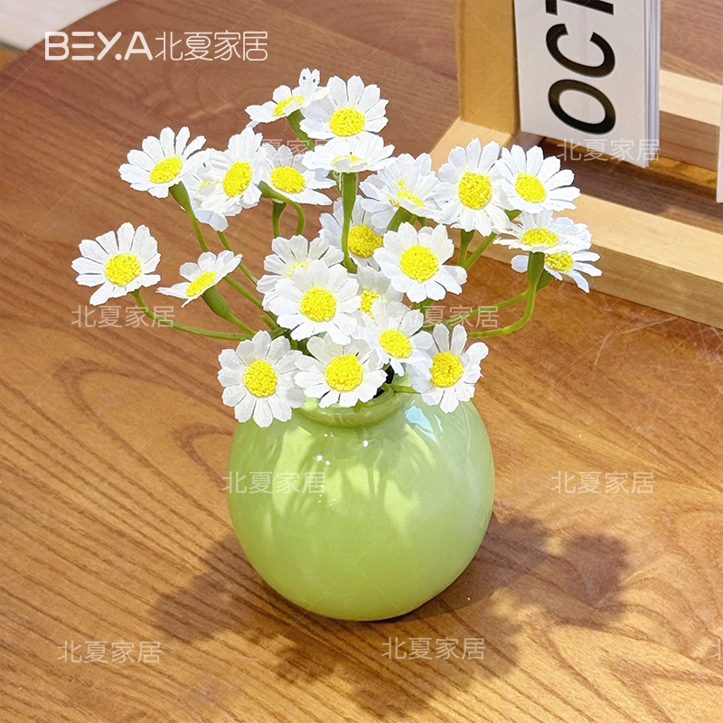 ins菊仿真假花客厅摆设桌面仿真花葱球花摆件花艺