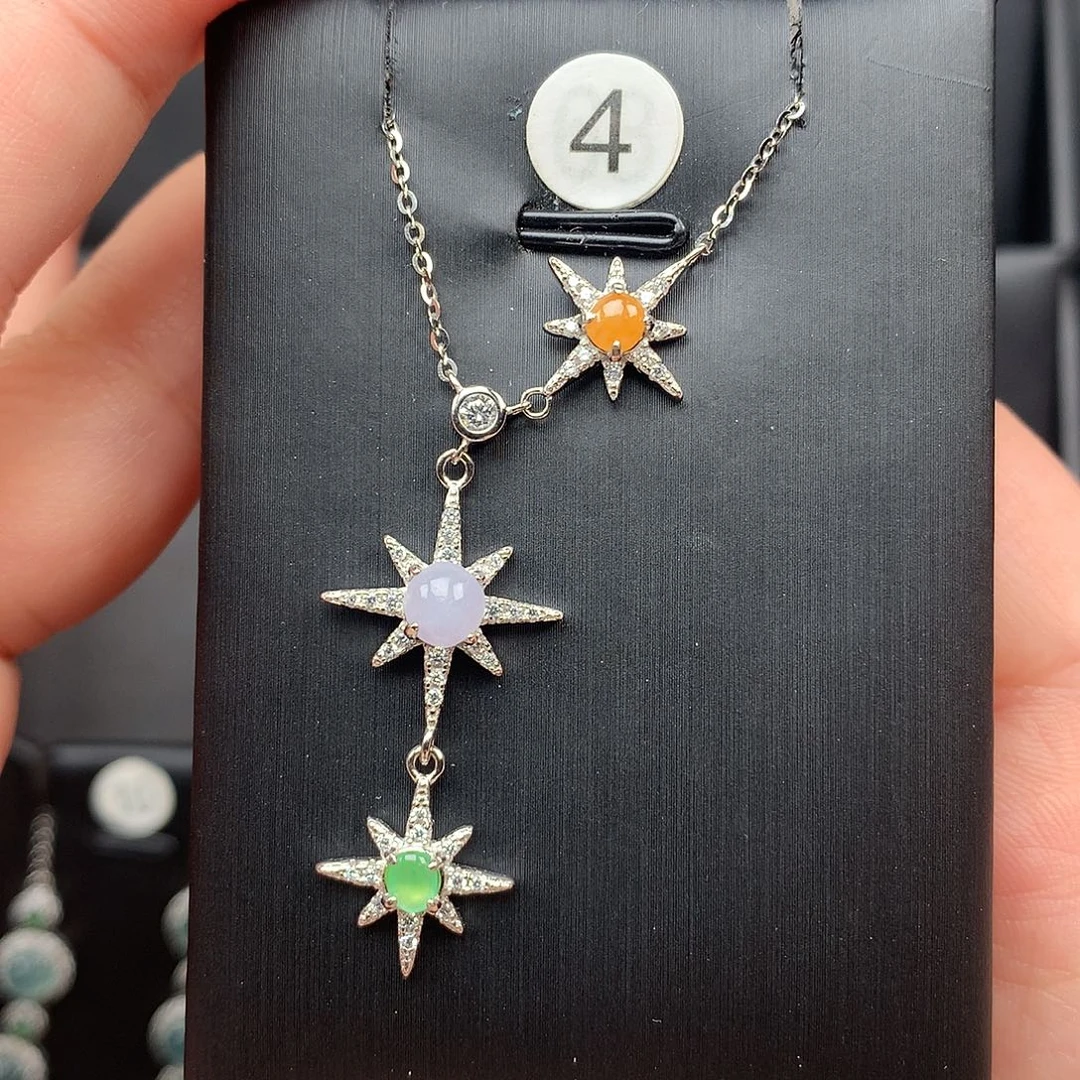 翡翠银S925镶嵌颈饰