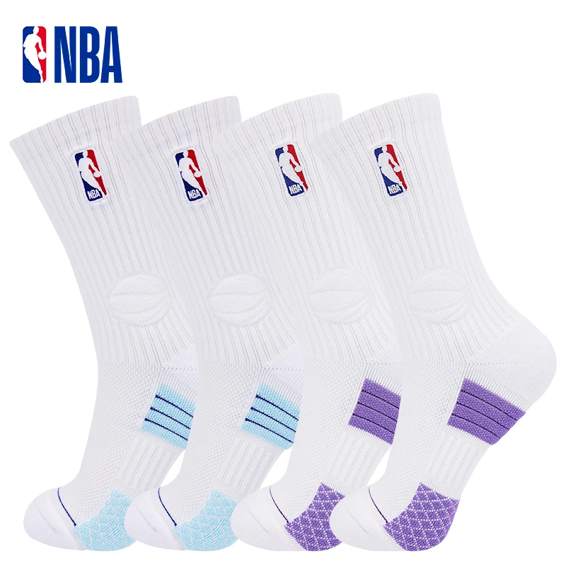 NBA潮流高筒篮球运动袜子男士毛巾底透气网眼跑步美式篮球长袜2双