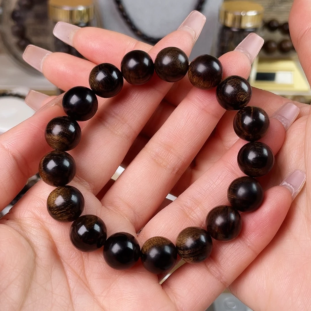 沉香手串星****越南顺化帝王紫棋玉化老料樱子满瘤疤1.2