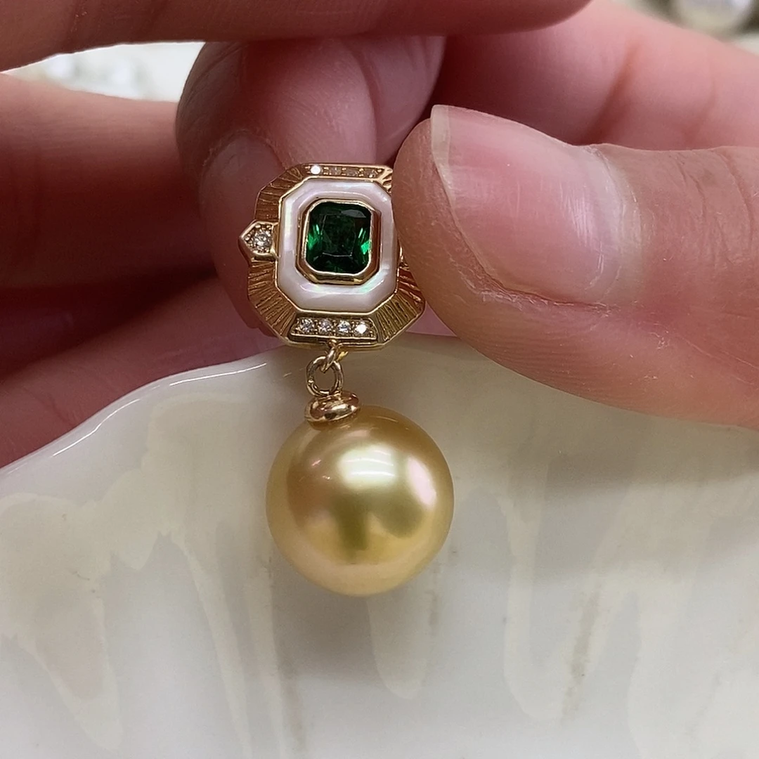 吊坠(不含链)海水珍珠银S925镶嵌