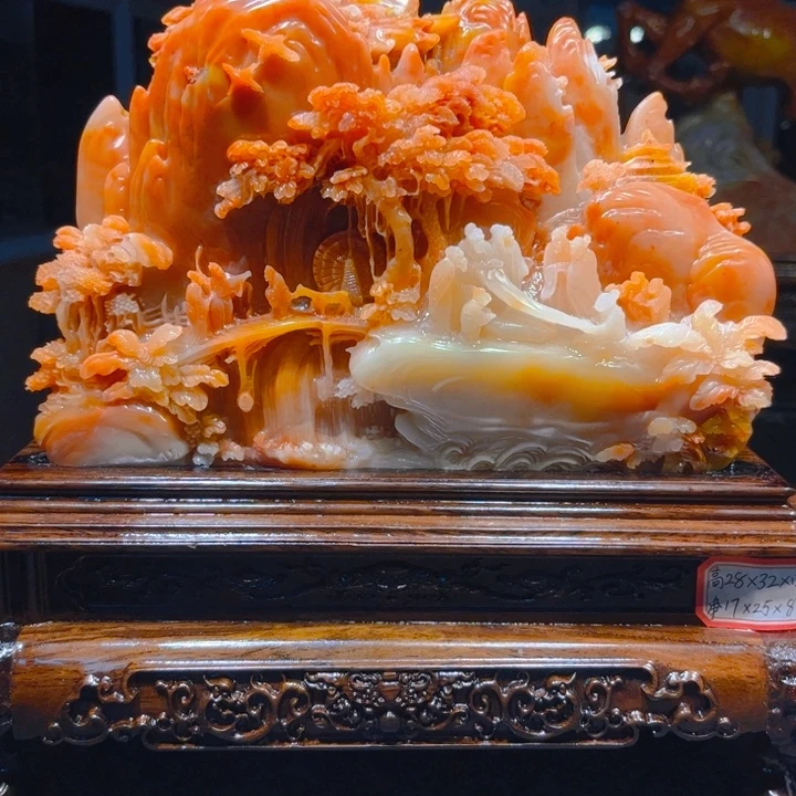 绿***叶寿山石寿山石雕刻艺术品