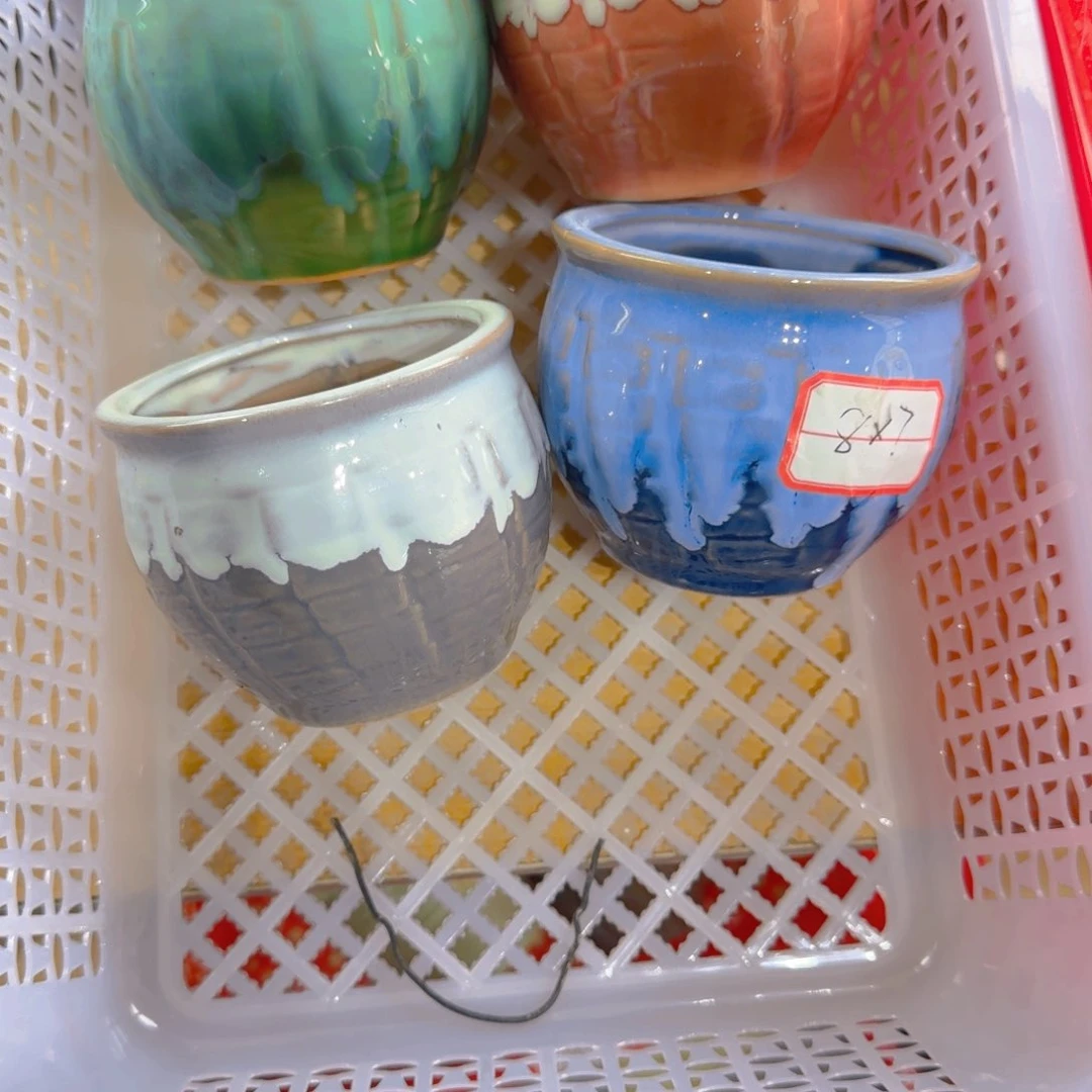 紫砂花盆粗陶精雕