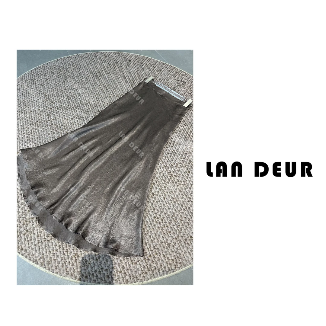 【落日银海】100%醋酸鱼尾摆夏款高级时尚显瘦百搭气质半身长裙子女