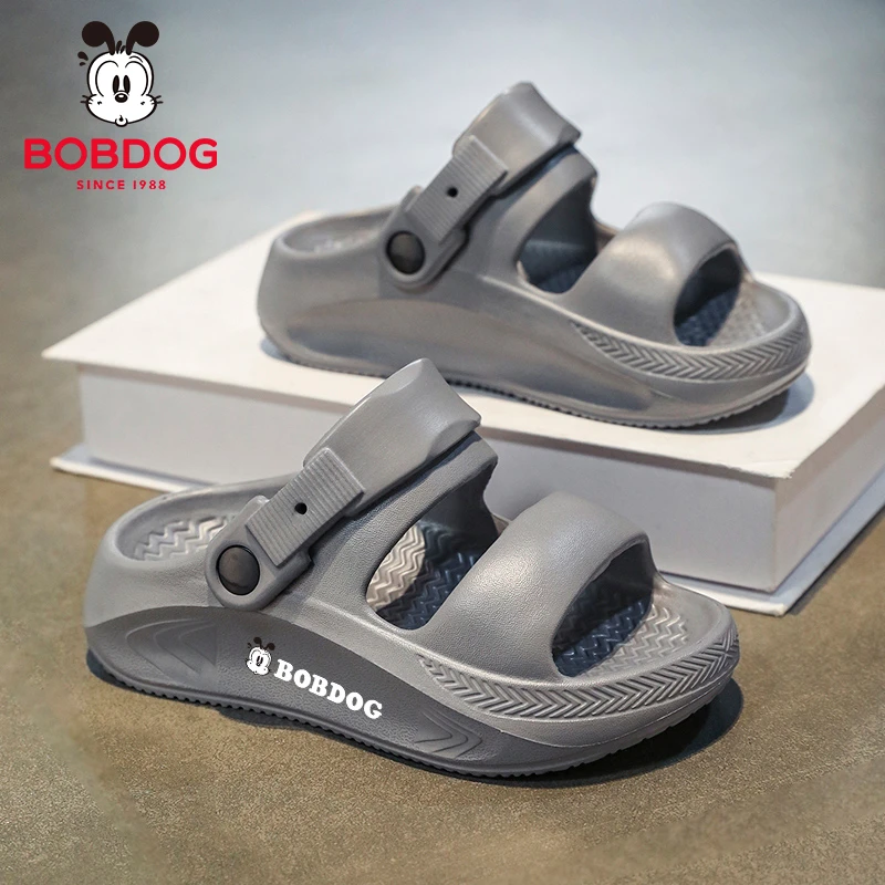 巴布豆儿童新款厚底凉拖鞋男孩夏季居家外穿浴室洗澡中大童拖鞋子