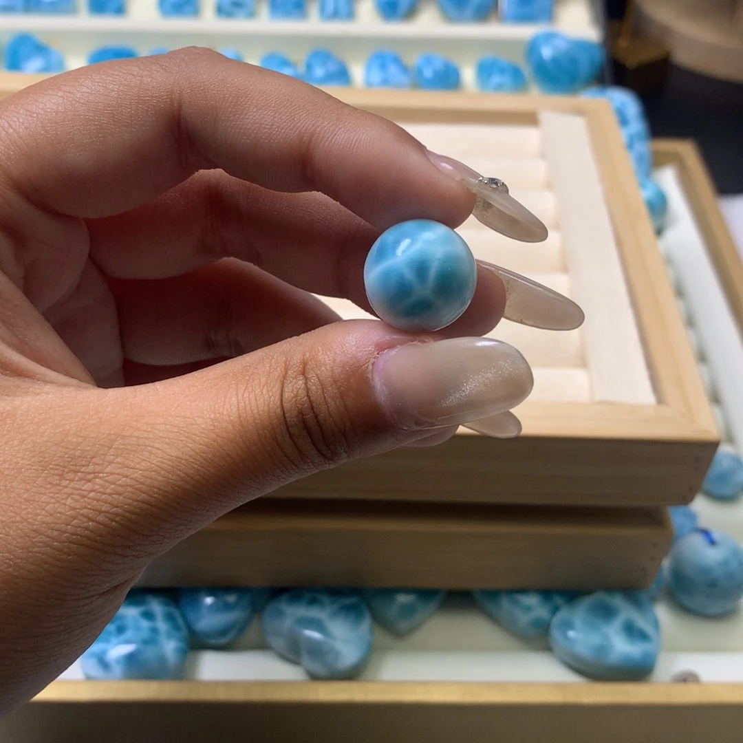 针钠钙石（海纹石）未镶嵌珠宝半成品f*r