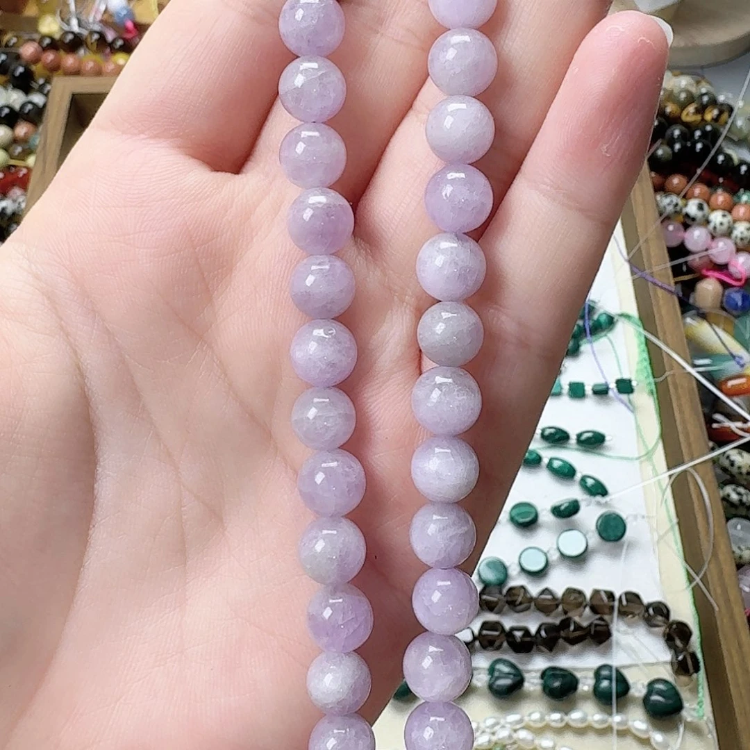 未镶嵌玛瑙/玉髓珠宝半成品卡8紫锂辉一条