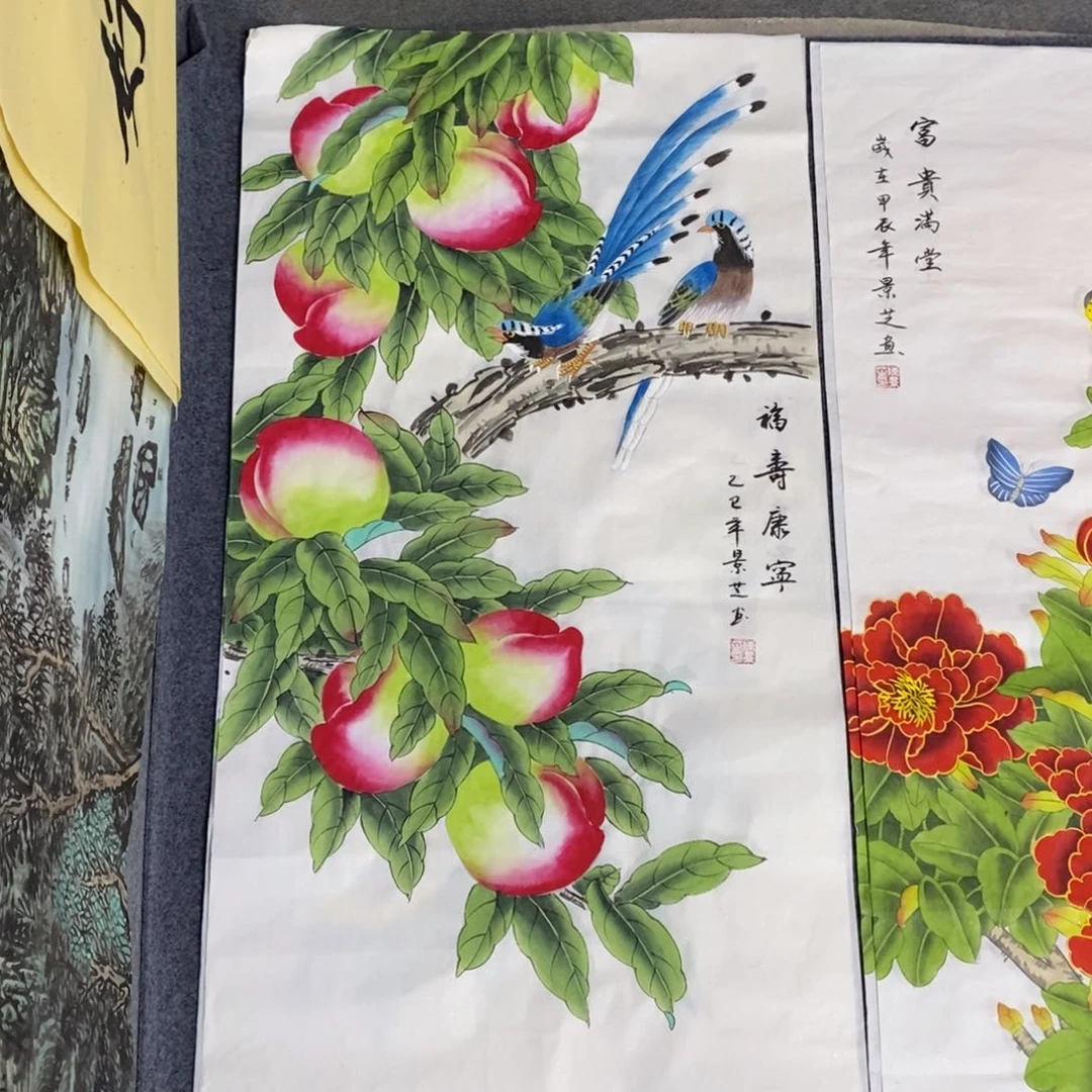 国画尺寸100✖️50三尺手绘工笔画