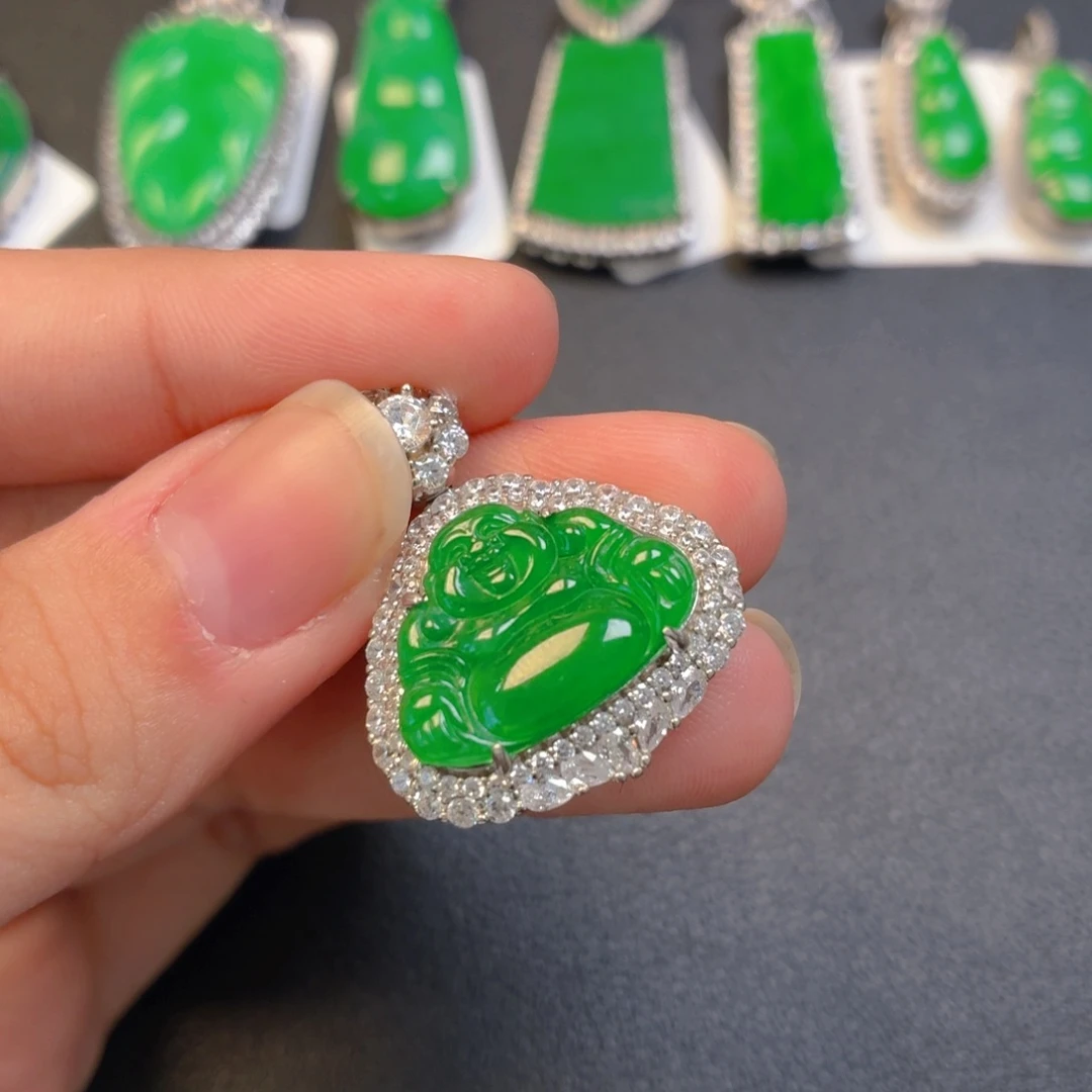 翡翠银S925镶嵌颈饰