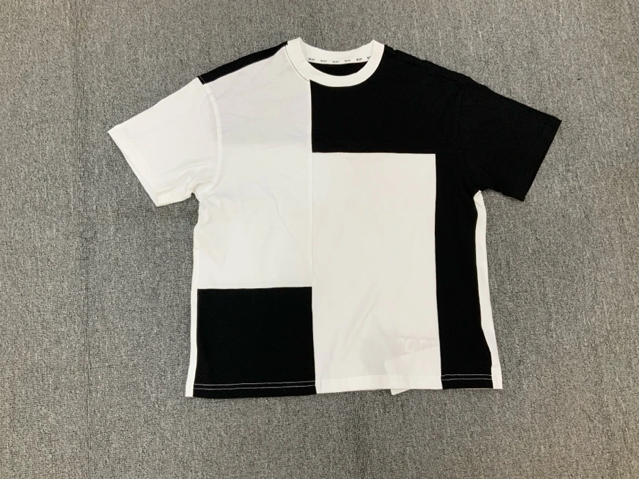 中大童潮童童装途时尚2909时尚百搭韩版圆领拼色短袖T儿童