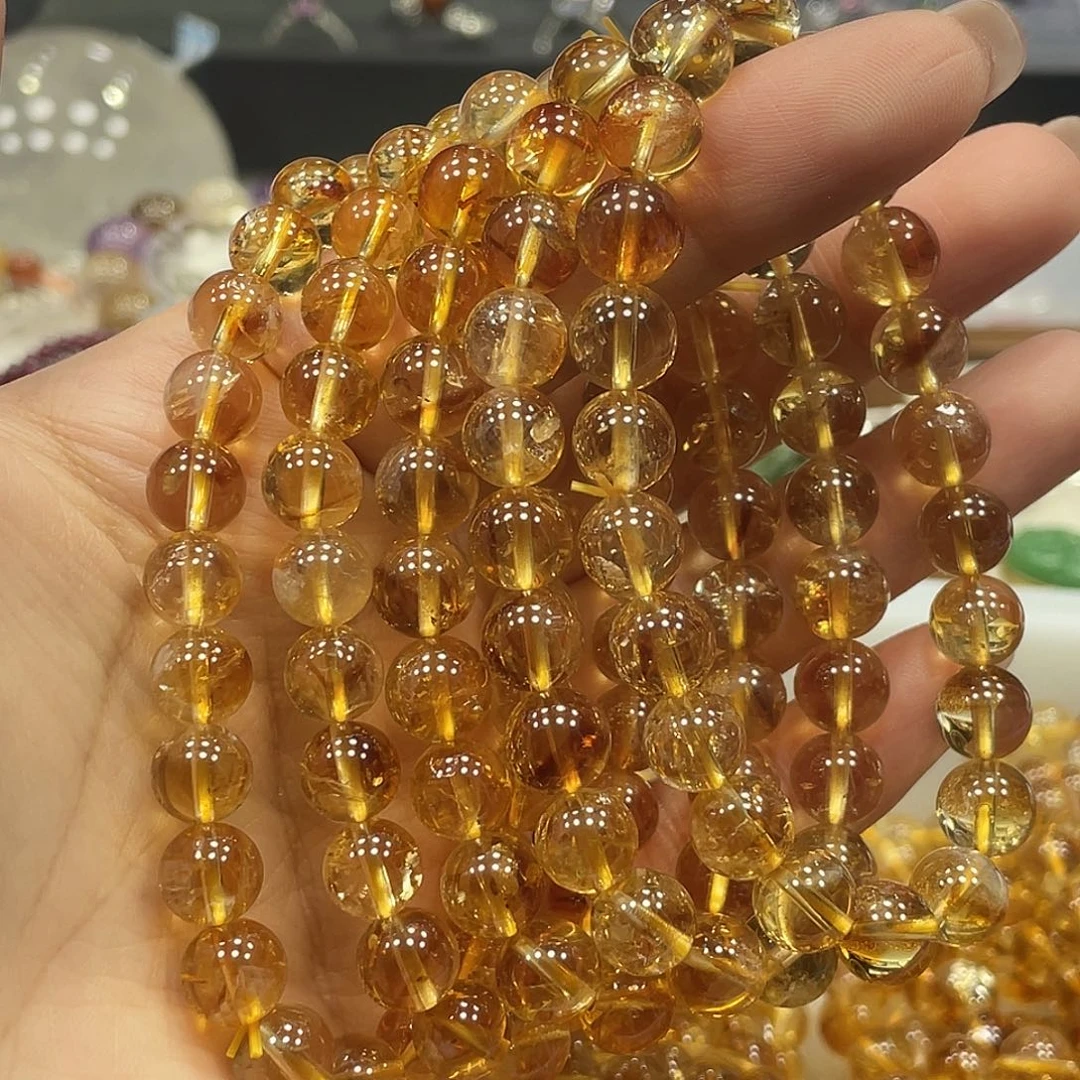 玲***姐水晶未镶嵌手串黄塔晶8M手串