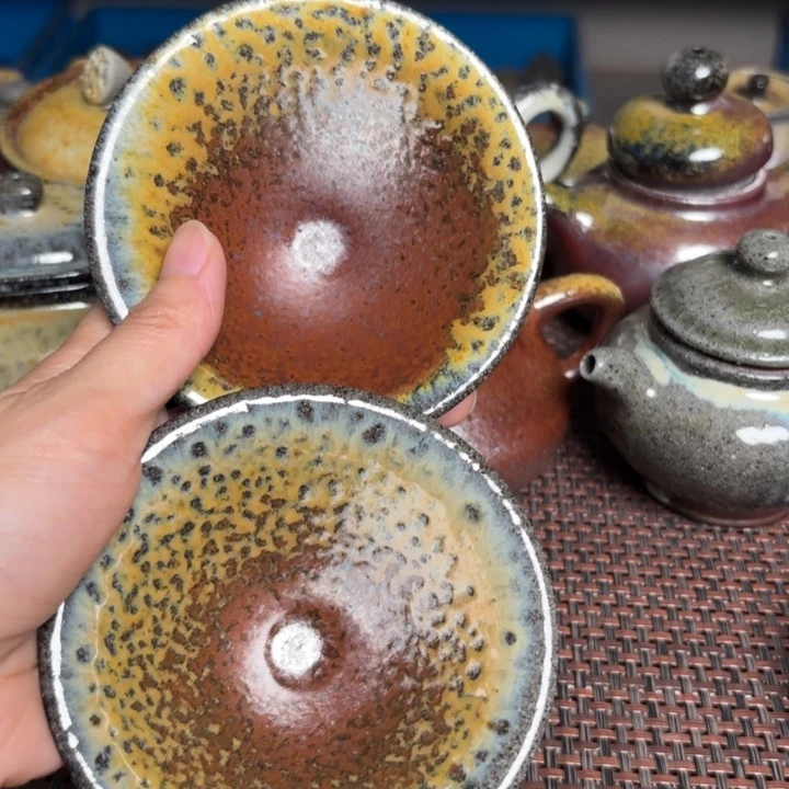 茶杯紫砂杜*金花斗笠