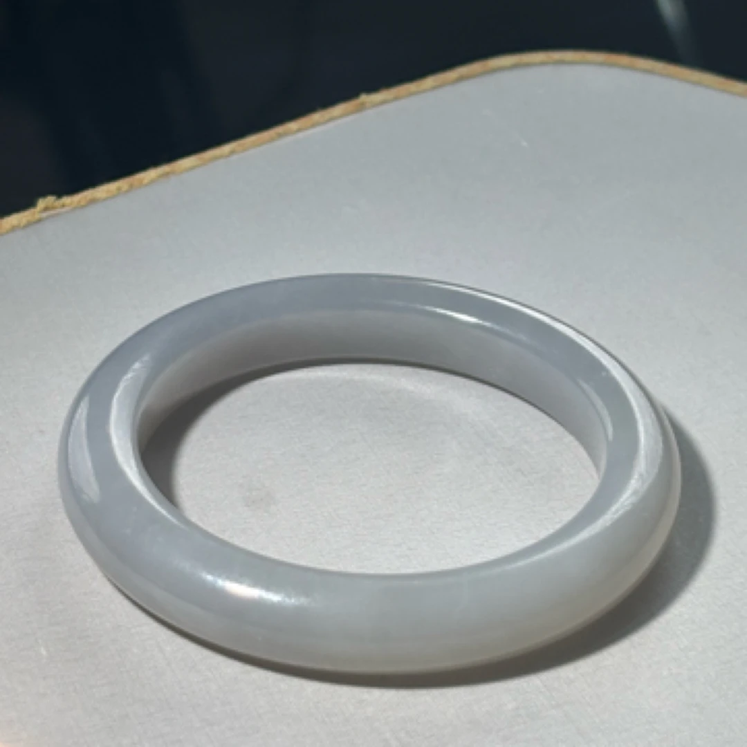 （烟云）和田玉烟紫正圈手镯烟时尚百搭精美气质