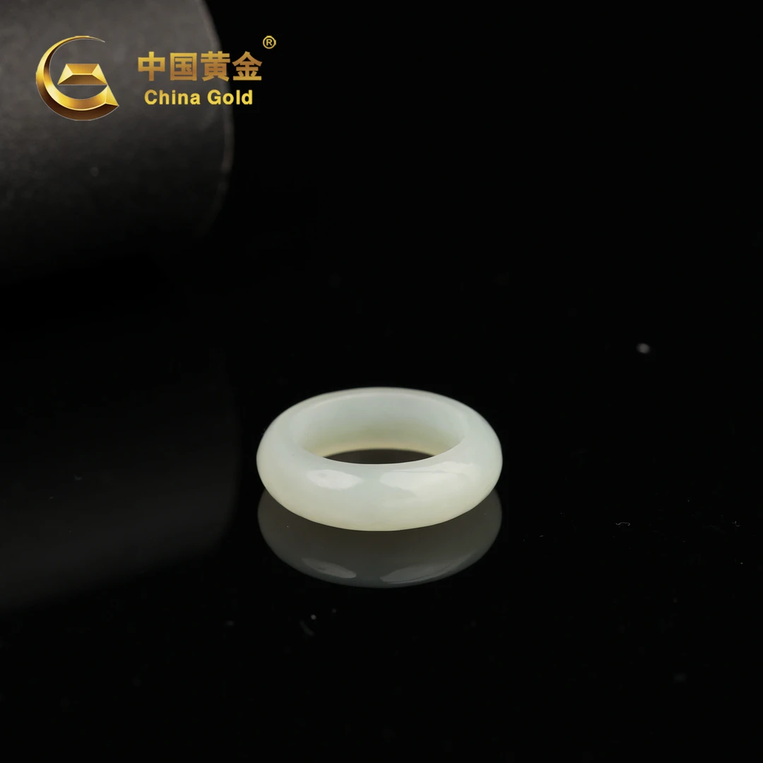 【中国黄金】和田玉晴水戒圈-J917-【北】