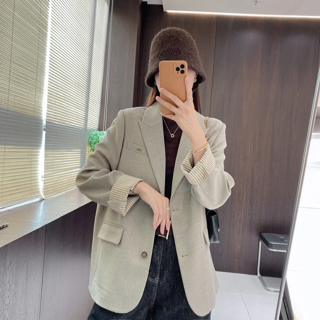 IMFLY金小金自制女装 西装DYW9805秋季韩版宽松阔形休闲西服外套