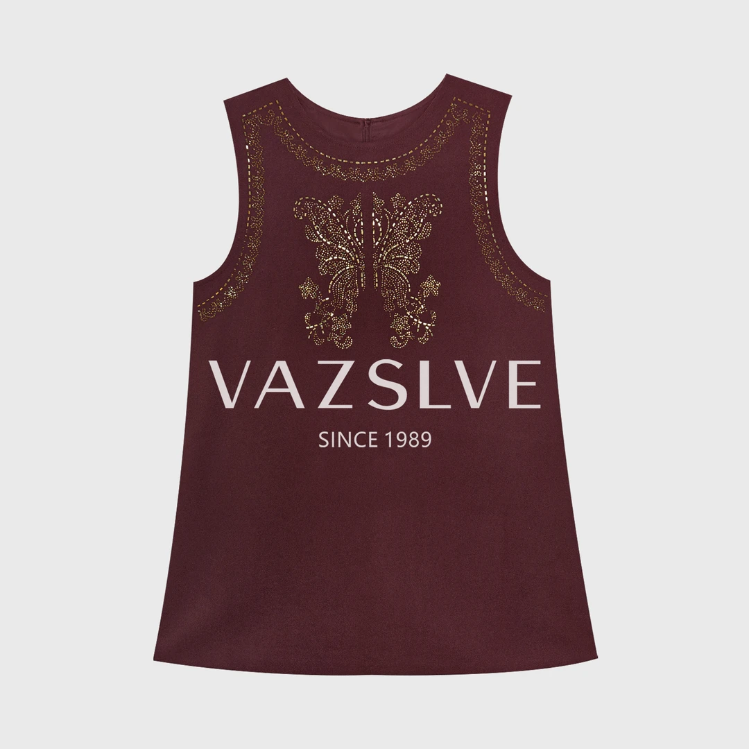 【VAZSLVE/全新奢品】捡漏秋冬复古烫钻蝴蝶休闲时尚半身裙Q99527