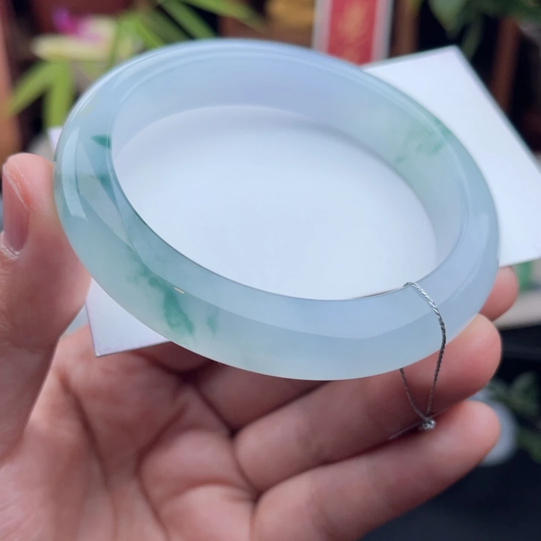 未镶嵌手镯翡翠飘花 果冻胶