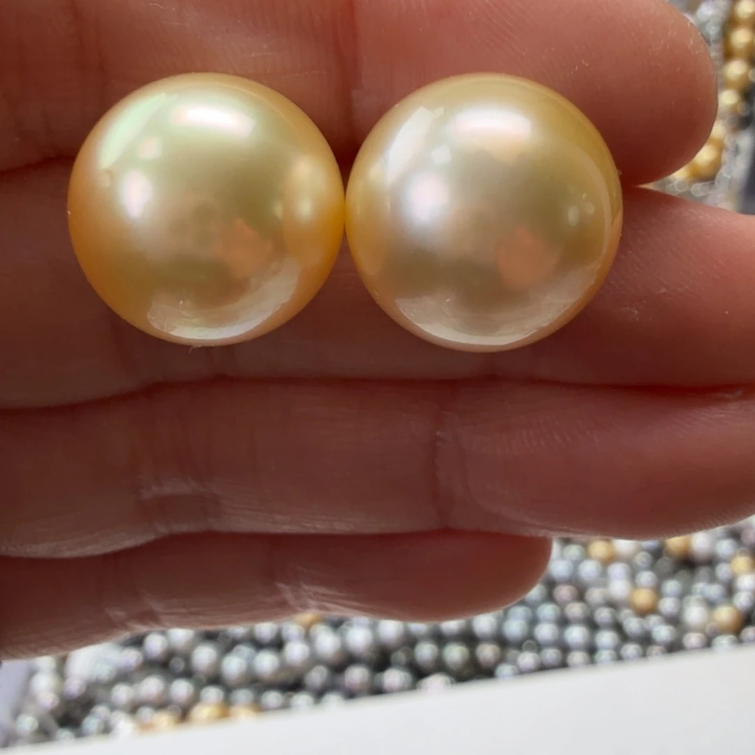 银S925镶嵌耳饰海水珍珠