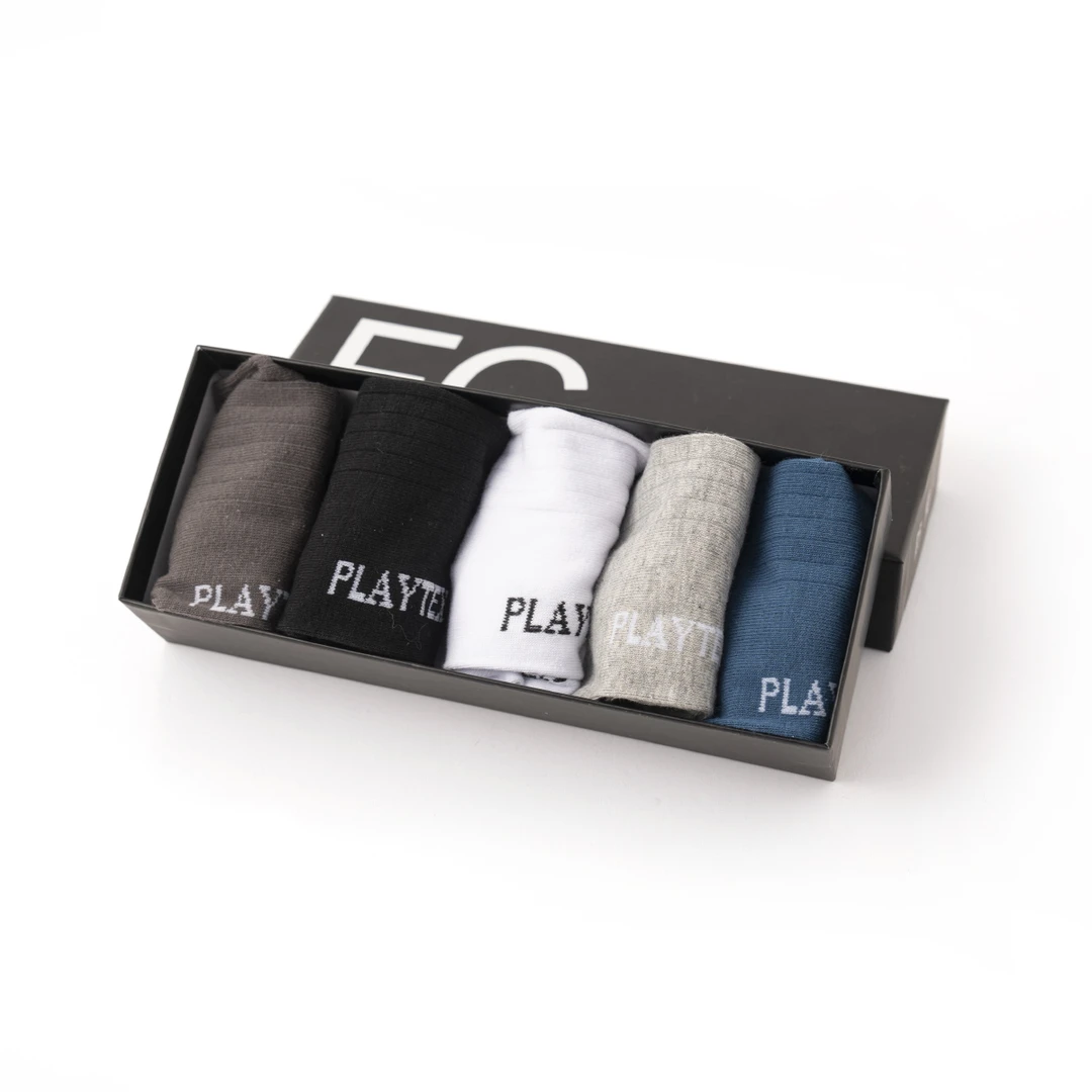 Q2828男士短袜长绒棉字母舒适吸汗透气抗菌防臭四季袜