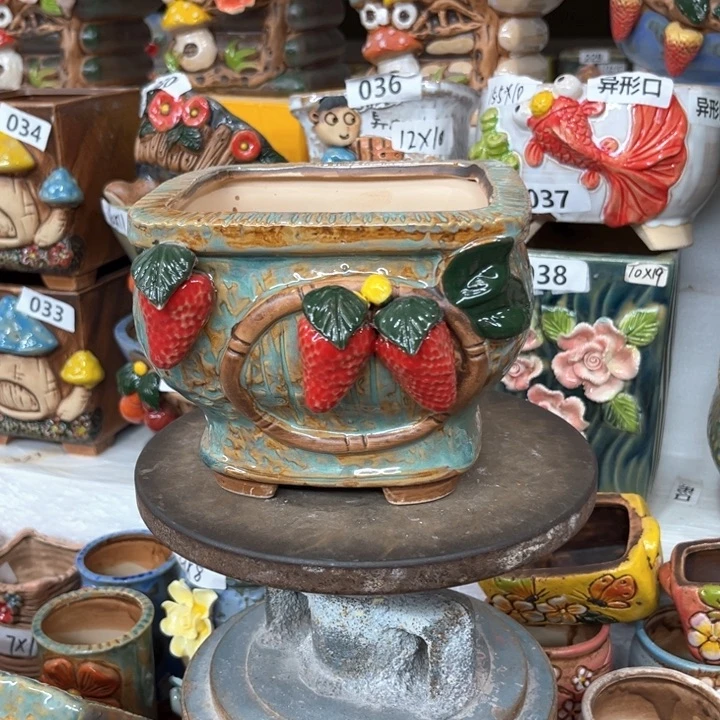 紫砂花盆粗陶材质多肉花盆