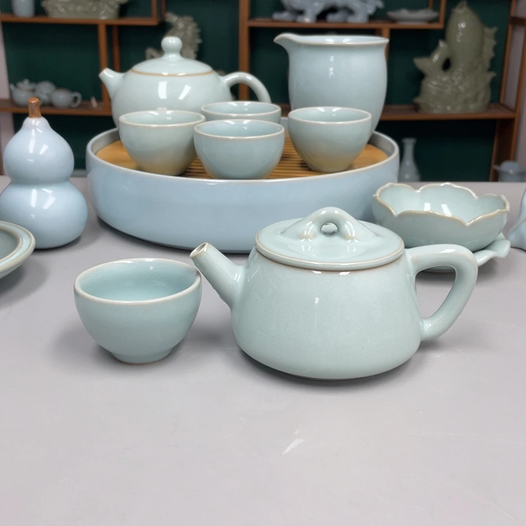 瓷赵琳老师石瓢壶带礼盒送杯子