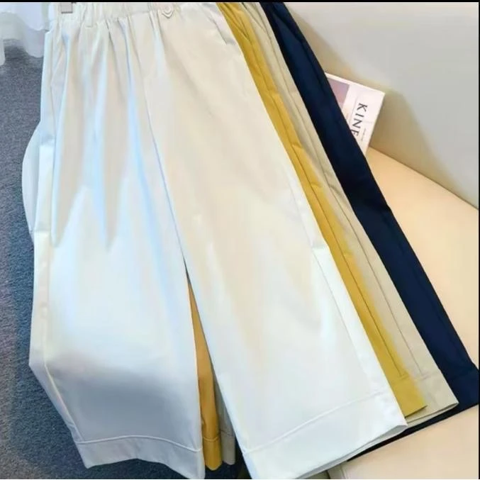 薄款九分阔腿裤2025夏季新款高腰时尚休闲百搭