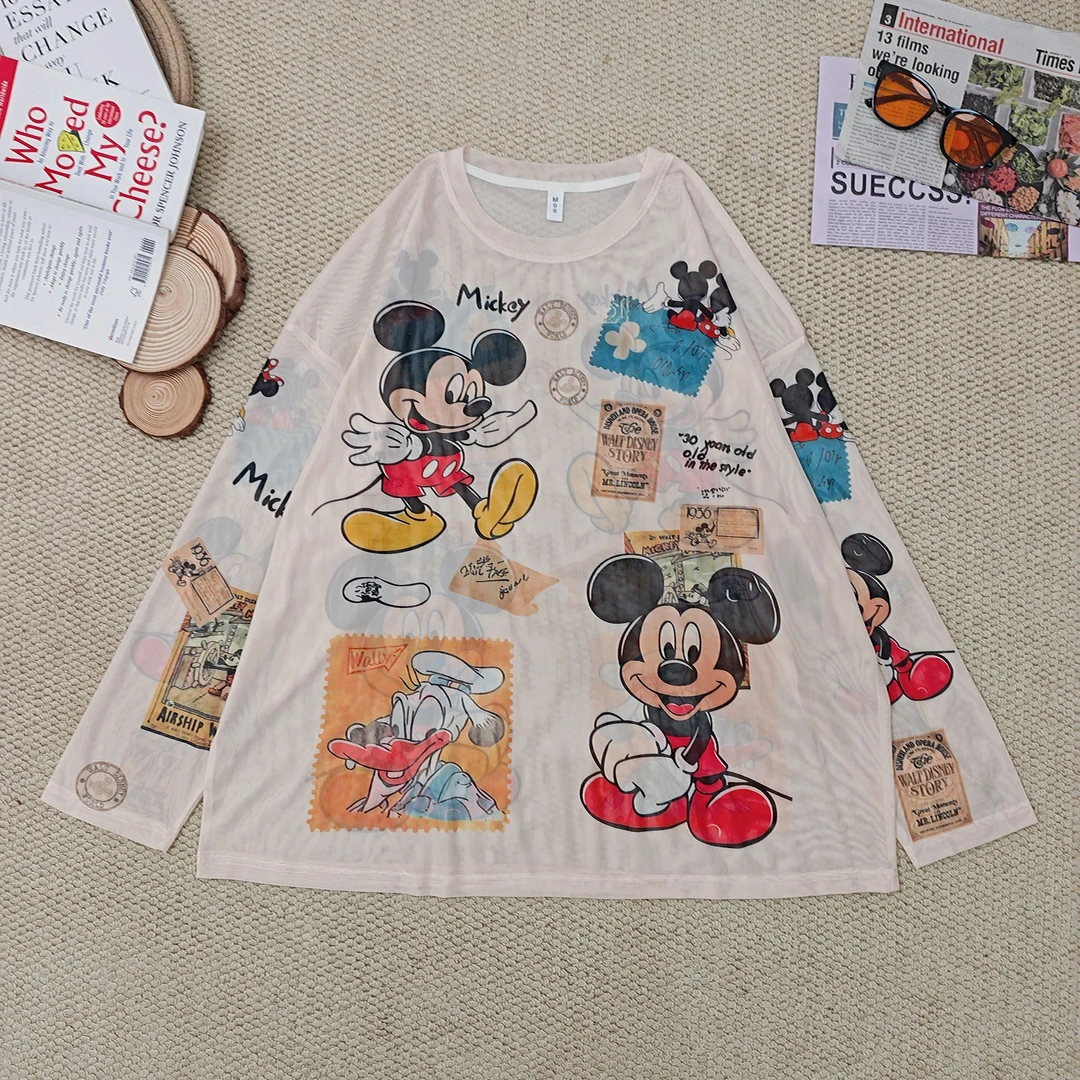 2025夏季新款速干卡通印花设计感防晒长袖T恤2635