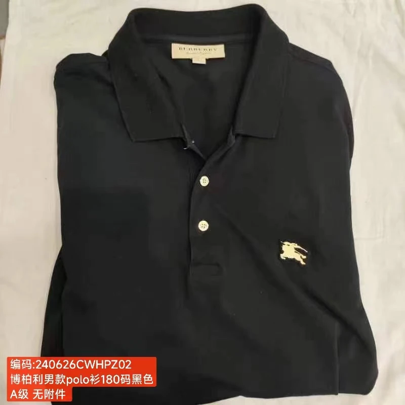 95新 BURBERRY/博柏利 麦殿/男款polo衫180码黑色/240626CWHPZ02