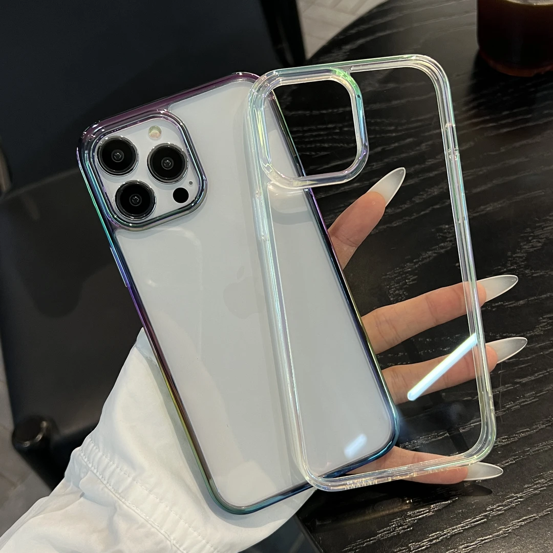 炫彩透明防摔苹果手机壳适用于iPhone16ProMax大孔15防摔13硬壳14