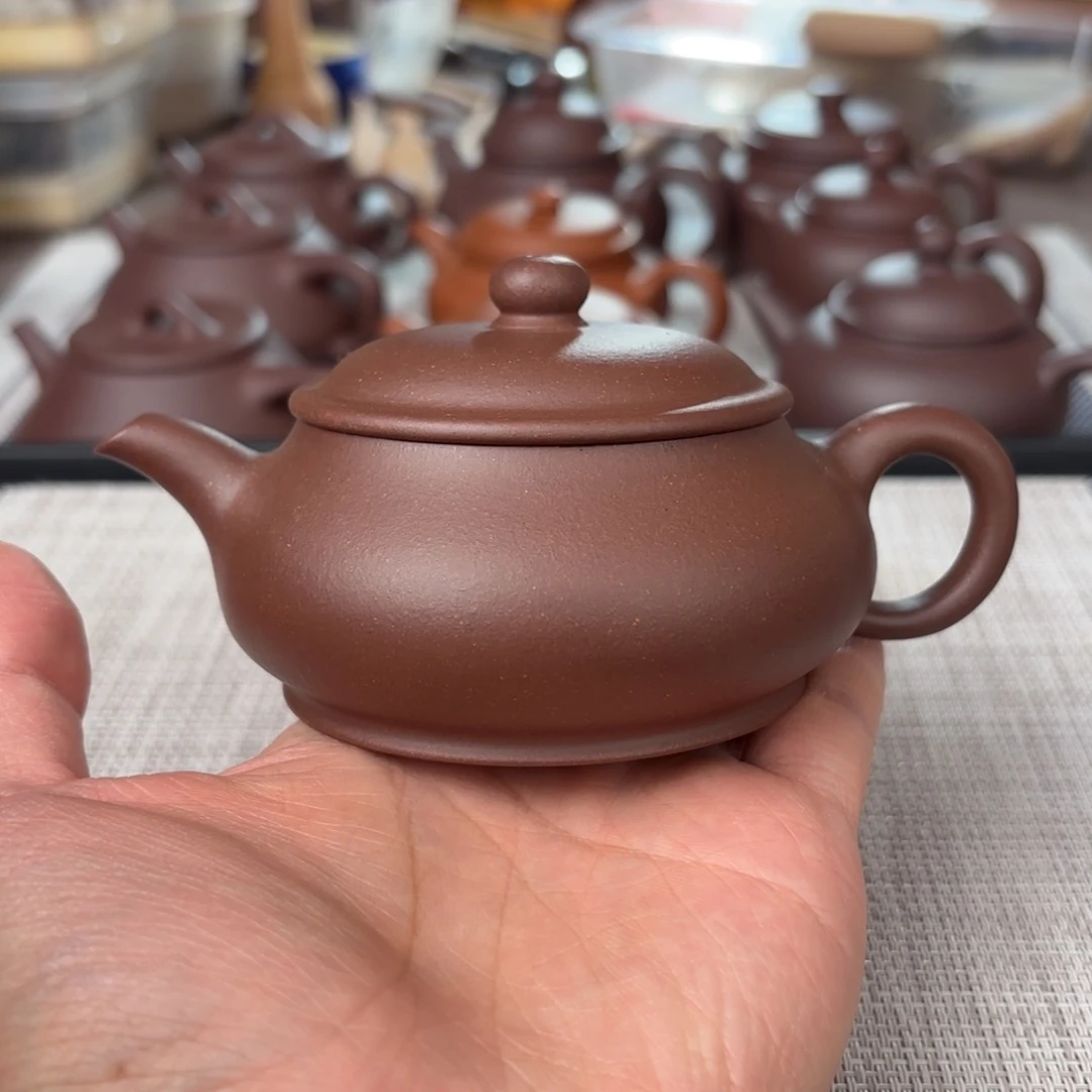 茶壶紫砂特价半手工台西紫泥明炉壶160cc
