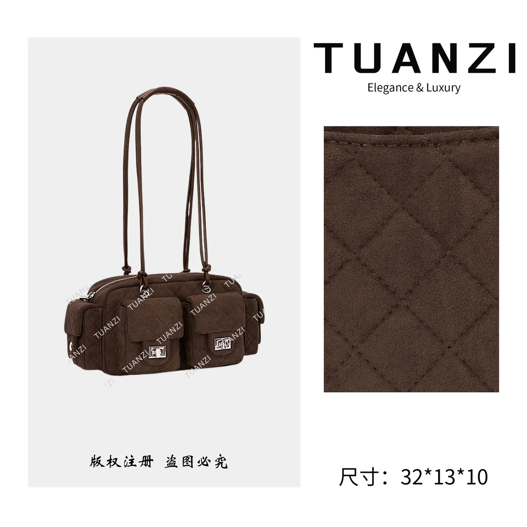 TUANZI『高端玩家』原创秋冬新款手提腋下包 ZT-D8062-中古咖