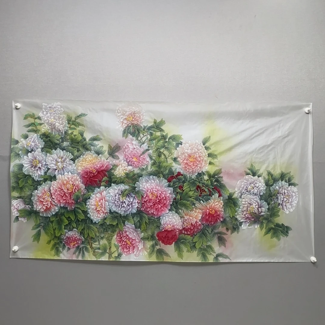 国画绢本工笔花开富贵贾敏